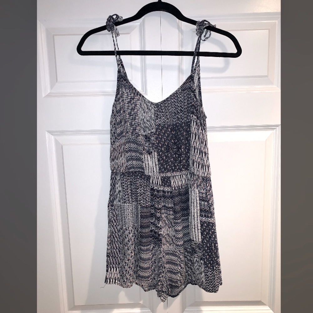 Blue Abstract-Designed Romper